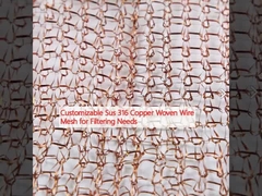 สามารถปรับแต่ง Sus 316 ทองแดง สายใยเย็บ Mesh สําหรับความต้องการการกรอง