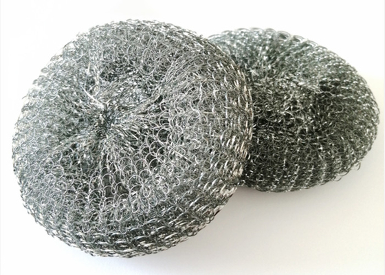 ลูกบอลทำความสะอาดสแตนเลสสีเงิน 25g 30g สำหรับห้องครัวในครัวเรือน
