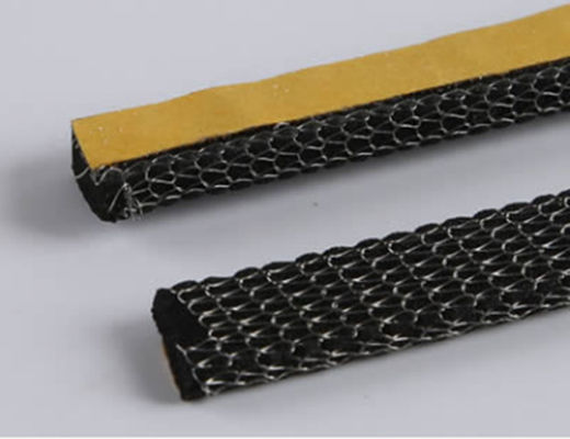 EMI ป้องกันปะเก็นลวดตาข่ายถัก 316SS Square Ring φ5mm Conductive Elastomer Cored