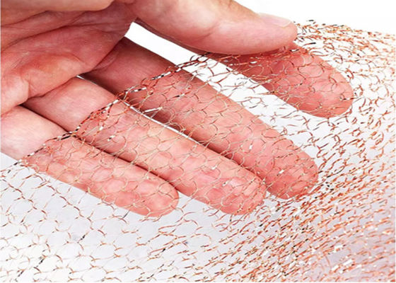 ตาข่ายถักทองแดง 30 ม. 10 15 20 ซม. กว้าง 0.20 มม. ลวด Dia พื้นผิวลูกฟูก