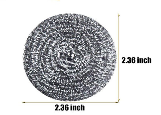 2 * 6 ซม. 7.5g ลูกบอลทำความสะอาดสแตนเลส / เครื่องขัดพื้นครัวโลหะเงิน